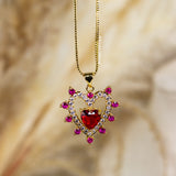 Amora heart Necklace - Red