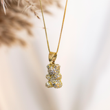 Crystal Teddy Necklace (Gold)