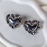 Amara Heart Earrings (Silver)