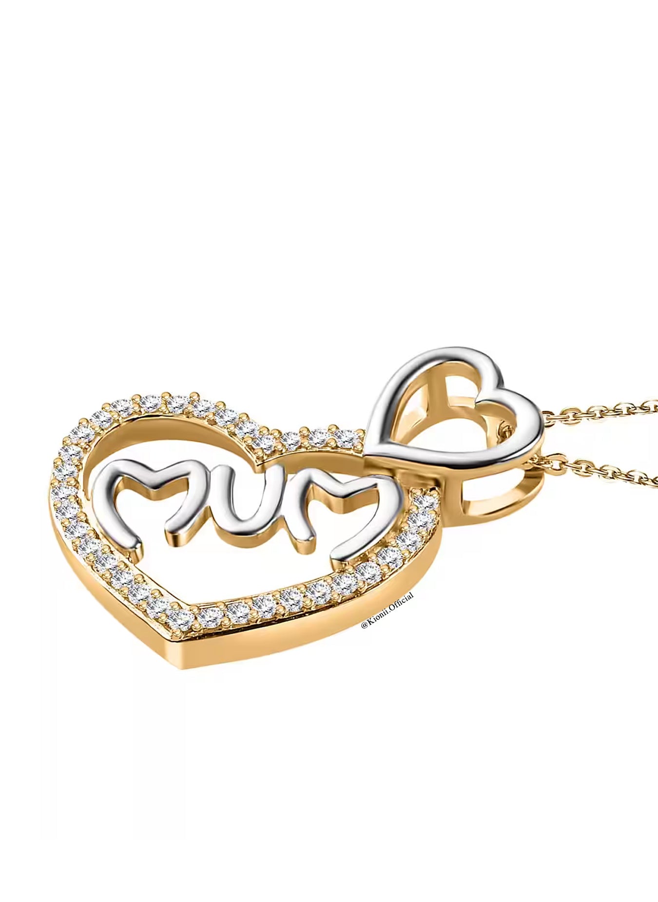 Mum Crystal Necklace - Gold plated