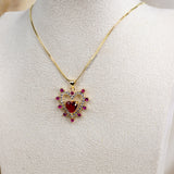 Amora heart Necklace - Red