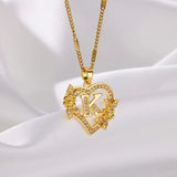 Zara Heart Initial Necklaces