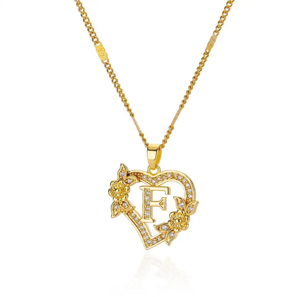 Zara Heart Initial Necklaces