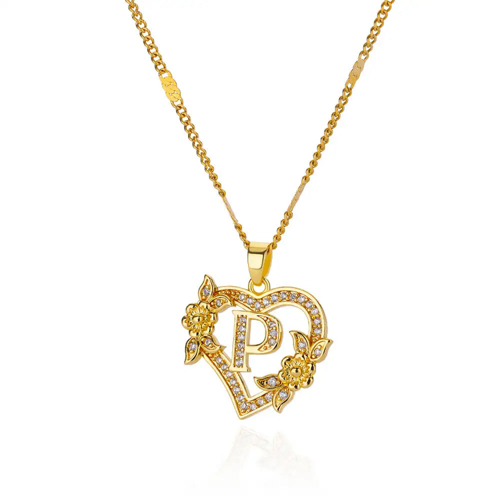 Zara Heart Initial Necklaces