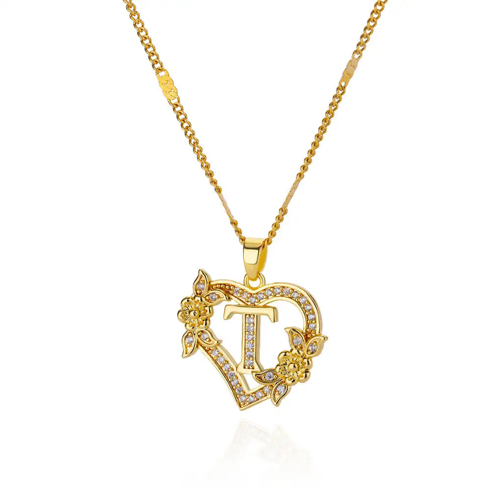 Zara Heart Initial Necklaces