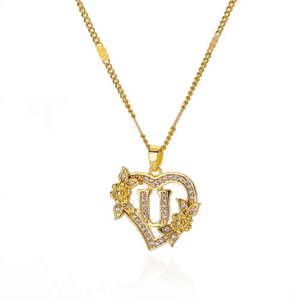 Zara Heart Initial Necklaces