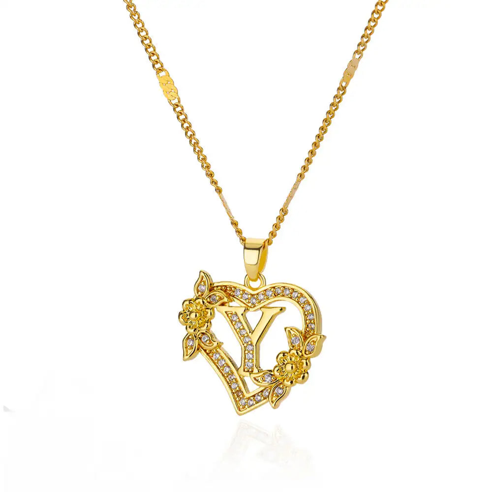 Zara Heart Initial Necklaces